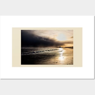 Storm Clouds on Cambois Beach Posters and Art